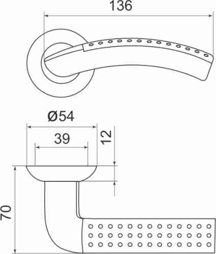 Ручка дверная межкомнатная Armadillo Libra LD26-1SN/CP-3 матовый никель/хром